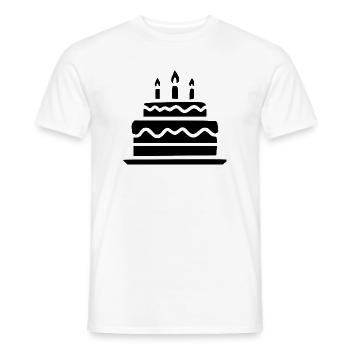 Geburtstagskuchen mit Kerzen Geschenk Geburtstag - Männer T-Shirt - Weiß - Vorne - AI Model Male 178 dark (178cm)