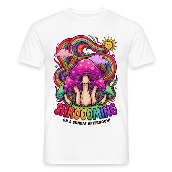 Psychedelische Pilze Neonfarben Pop Art - Männer T-Shirt - Weiß - Vorne - AI Model Male 178 dark (178cm)