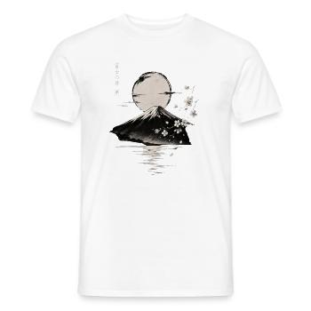 Fuji Berg unter Mondlicht - Männer T-Shirt - Weiß - Vorne - AI Model Male 178 dark (178cm)
