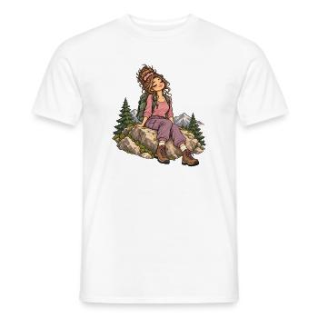 Wanderin am Bergpfad - Männer T-Shirt - Weiß - Vorne - AI Model Male 178 dark (178cm)