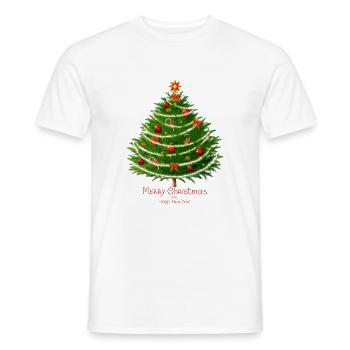 Weihnachtsbaum mit Kugeln. - Männer T-Shirt - Weiß - Vorne - AI Model Male 178 dark (178cm)