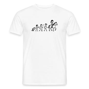  Reitsport Reiter Evolution Pferde Mädchen reiten - Männer T-Shirt - Weiß - Vorne - AI Model Male 178 dark (178cm)