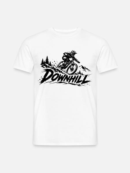 Downhill Mountainbike – MTB Motiv - Männer T-Shirt - Weiß