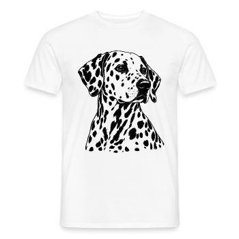 Dalmatiner – Schwarz Weiß Hundeporträt - Männer T-Shirt - Weiß - Vorne - AI Model Male 178 dark (178cm)