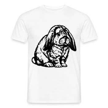 Widderkaninchen – Niedliche Schwarz Weiß Gravur - Männer T-Shirt - Weiß - Vorne - AI Model Male 178 dark (178cm)