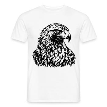 Adler – Majestätische Schwarz Weiß Gravur - Männer T-Shirt - Weiß - Vorne - AI Model Male 178 dark (178cm)