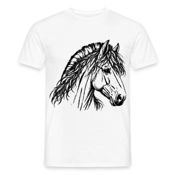 Fjordpferd – Norwegisches Pferd in Gravur - Männer T-Shirt - Weiß - Vorne - AI Model Male 178 dark (178cm)