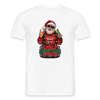 Punk-Santa Ugly Xmas Sweater - Männer T-Shirt - Weiß - Vorne - AI Model Male 178 dark (178cm)