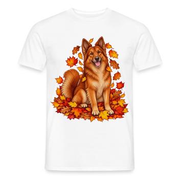 Harzer Fuchs im Herbstlaub - Männer T-Shirt - Weiß - Vorne - AI Model Male 178 dark (178cm)