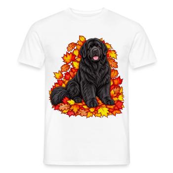 Neufundländer mit Ahornlaub - Männer T-Shirt - Weiß - Vorne - AI Model Male 178 dark (178cm)