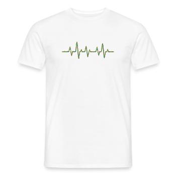 EKG-Herzschlag mit Weihnachtslichterkette - Männer T-Shirt - Weiß - Vorne - AI Model Male 178 dark (178cm)