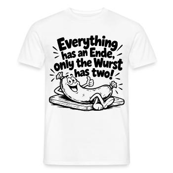 Lustiger Denglisch Spruch Everything has an Ende - Männer T-Shirt - Weiß - Vorne - AI Model Male 178 dark (178cm)