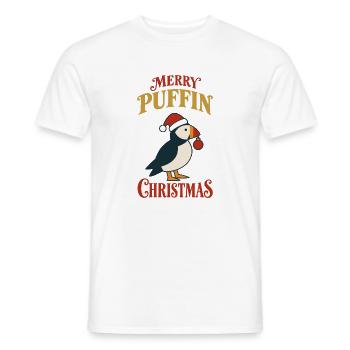 Frohe Papageitaucher Weihnachten Lustiger Weihnachtsvogel - Männer T-Shirt - Weiß - Vorne - AI Model Male 178 dark (178cm)
