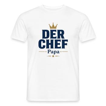 Papa Der Chef - Männer T-Shirt - Weiß - Vorne - AI Model Male 178 dark (178cm)