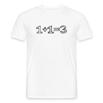 1+1=3 Rechnung handgezeichnet - Männer T-Shirt - Weiß - Vorne - AI Model Male 178 dark (178cm)