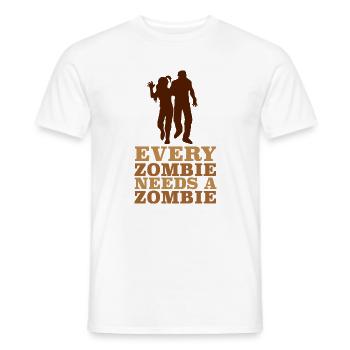 Jeder Zombie braucht ein Zombie-T-Shirt - Männer T-Shirt - Weiß - Vorne - AI Model Male 178 dark (178cm)