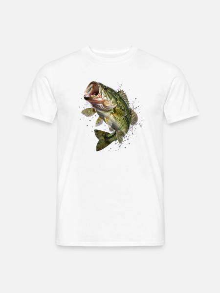 Fisch, Angeln, Fischer - Männer T-Shirt - Weiß