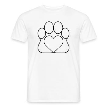 Paw Heart - Männer T-Shirt - Weiß - Vorne - AI Model Male 178 dark (178cm)