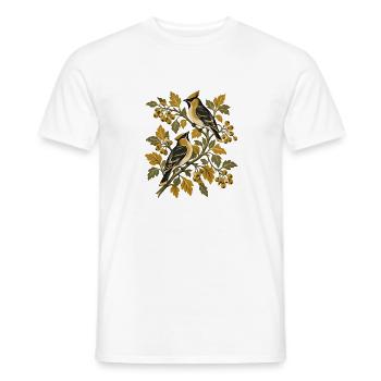 Herbstliche Zweigsänger Illustration - Männer T-Shirt - Weiß - Vorne - AI Model Male 178 dark (178cm)