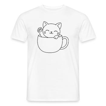 Süßes Teetassen-Kätzchen - Männer T-Shirt - Weiß - Vorne - AI Model Male 178 dark (178cm)