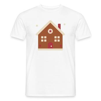 Lebkuchenhaus mit Zuckerguss – Weihnachten - Männer T-Shirt - Weiß - Vorne - AI Model Male 178 dark (178cm)