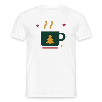 Winterkakao mit Tannenbaum – Adventsmotiv - Männer T-Shirt - Weiß - Vorne - AI Model Male 178 dark (178cm)