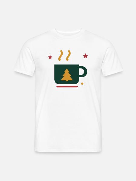Winterkakao mit Tannenbaum – Adventsmotiv - Männer T-Shirt - Weiß