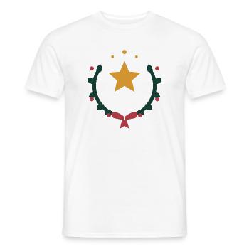 Weihnachtsstern im Kranz aus Winterzweigen - Männer T-Shirt - Weiß - Vorne - AI Model Male 178 dark (178cm)