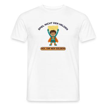 Spiel nicht den Helden, hol dir nen Gelben - Männer T-Shirt - Weiß - Vorne - AI Model Male 178 dark (178cm)