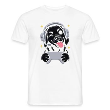 Gaming Labrador mit Headset und Controller - Männer T-Shirt - Weiß - Vorne - AI Model Male 178 dark (178cm)