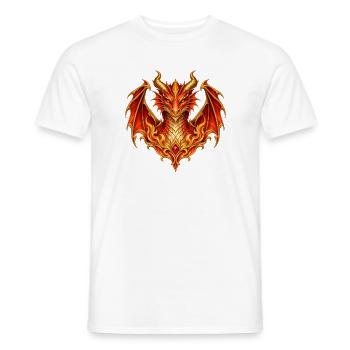 Feuerdrache – Rotes Wappen mit Gold und Flammen - Männer T-Shirt - Weiß - Vorne - AI Model Male 178 dark (178cm)