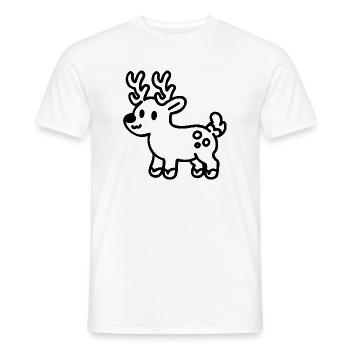 Niedliches Feiertags-Rentier Weihnachts Hirsch SVG - Männer T-Shirt - Weiß - Vorne - AI Model Male 178 dark (178cm)