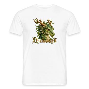Drachenkraft – Grüner Naturdrache mit Geweih - Männer T-Shirt - Weiß - Vorne - AI Model Male 178 dark (178cm)