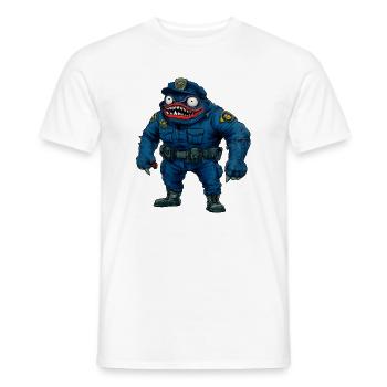 Monster Polizei / Halloween Cop - Männer T-Shirt - Weiß - Vorne - AI Model Male 178 dark (178cm)