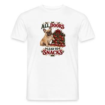  All Doors Lead To Snacks Französische Bulldogge - Männer T-Shirt - Weiß - Vorne - AI Model Male 178 dark (178cm)