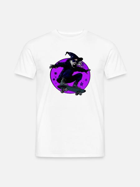 Hexen Skaterin Halloween - Männer T-Shirt - Weiß