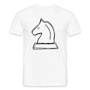 Schachspringer handgezeichnet - Männer T-Shirt - Weiß - Vorne - AI Model Male 178 dark (178cm)