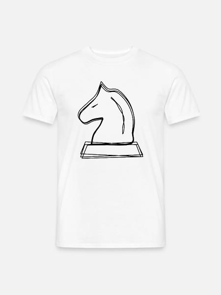 Schachspringer handgezeichnet - Männer T-Shirt - Weiß