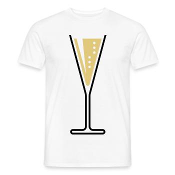 Sektglas (Sekt / Trichter / Offen / 2C) - Männer T-Shirt - Weiß - Vorne - AI Model Male 178 dark (178cm)