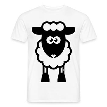 Schaf / Schäfchen / Lamm / Lämmchen / Black (POS) - Männer T-Shirt - Weiß - Vorne - AI Model Male 178 dark (178cm)
