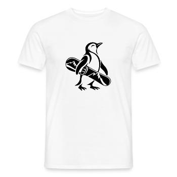 Penguin Silhouette Snowboarder Winter Holiday - Männer T-Shirt - Weiß - Vorne - AI Model Male 178 dark (178cm)