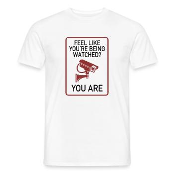 Feel Like You’re Being Watched? - Männer T-Shirt - Weiß - Vorne - AI Model Male 178 dark (178cm)