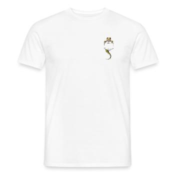 Grüner Gecko in einer falschen Trompe-l'oeil-Tasche - Männer T-Shirt - Weiß - Vorne - AI Model Male 178 dark (178cm)