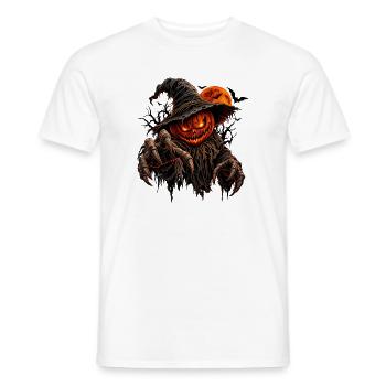 Grusel-Kürbisgeist im Finsterwald - Männer T-Shirt - Weiß - Vorne - AI Model Male 178 dark (178cm)