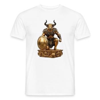 Vergoldeter Taurus-Krieger - Männer T-Shirt - Weiß - Vorne - AI Model Male 178 dark (178cm)