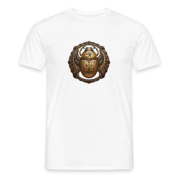 Goldenes Skarabäus-Geflügeltes Amulett - Männer T-Shirt - Weiß - Vorne - AI Model Male 178 dark (178cm)