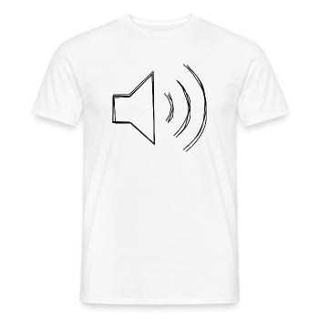 Lautsprecher Zeichen handgezeichnet - Männer T-Shirt - Weiß - Vorne - AI Model Male 178 dark (178cm)