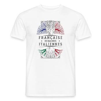 French Italian Roots T-Shirt-Geschenk... - Männer T-Shirt - Weiß - Vorne - AI Model Male 178 dark (178cm)