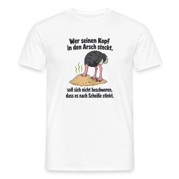 Kopf in Sand steck‘ - Spruch - Männer T-Shirt - Weiß - Vorne - AI Model Male 178 dark (178cm)