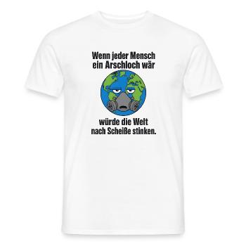 Maskierter Klimawandel - Humor - Männer T-Shirt - Weiß - Vorne - AI Model Male 178 dark (178cm)
